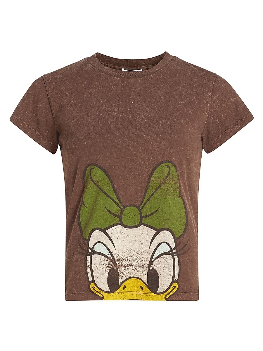 Women's Future Heavy Daisy-Graphic Jersey Cotton T-Shirt - Chicory Coffee - Size XL