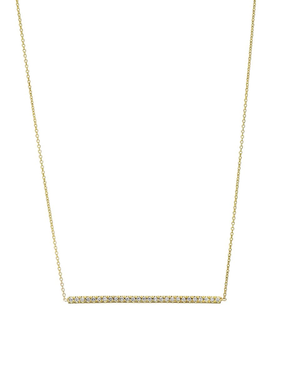 Women's Tiny Treasures 18K Yellow Gold & 0.18 TCW Diamond Bar Pendant Necklace - Yellow Gold