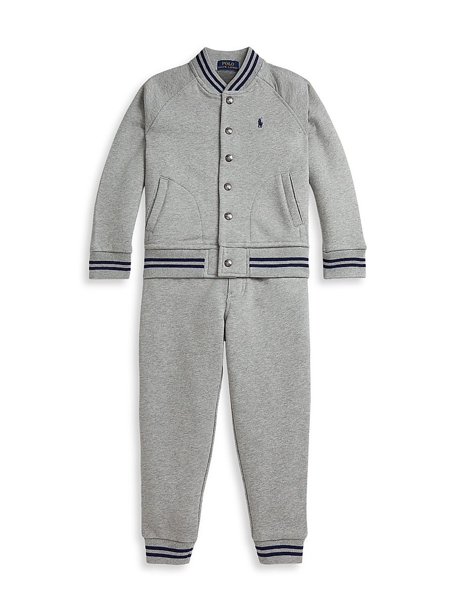 Little Boy's & Boy's Fleece Varsity Jacket & Jogger Sweatpants Set - Andover - Size 7