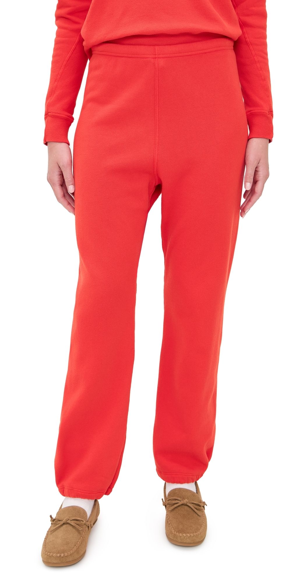 THE GREAT. The Fleece Sport Sweatpants Bright Red 3