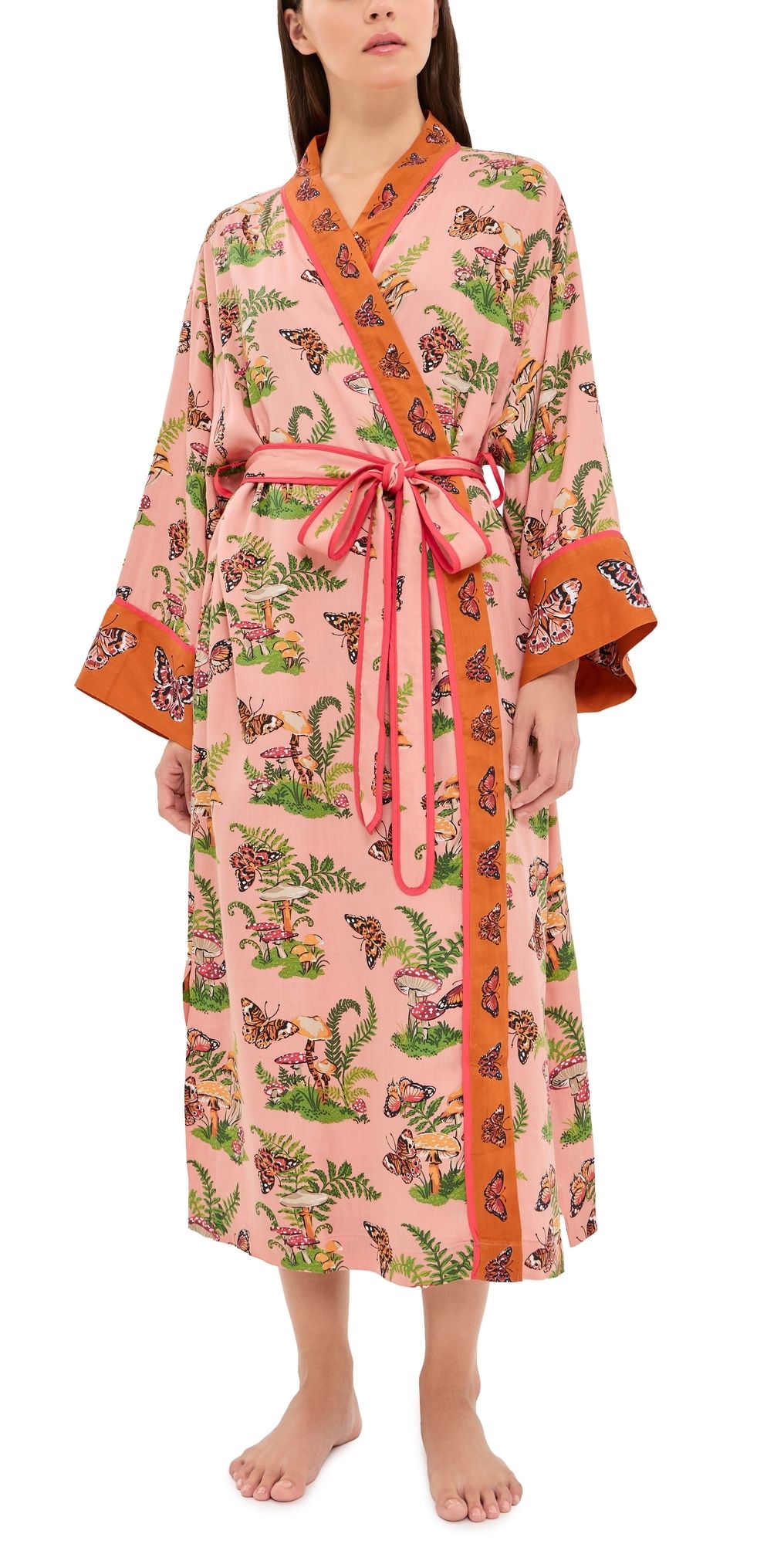 Printfresh Butterfly Forager Eco Satin Robe Butterfly Forager S/M