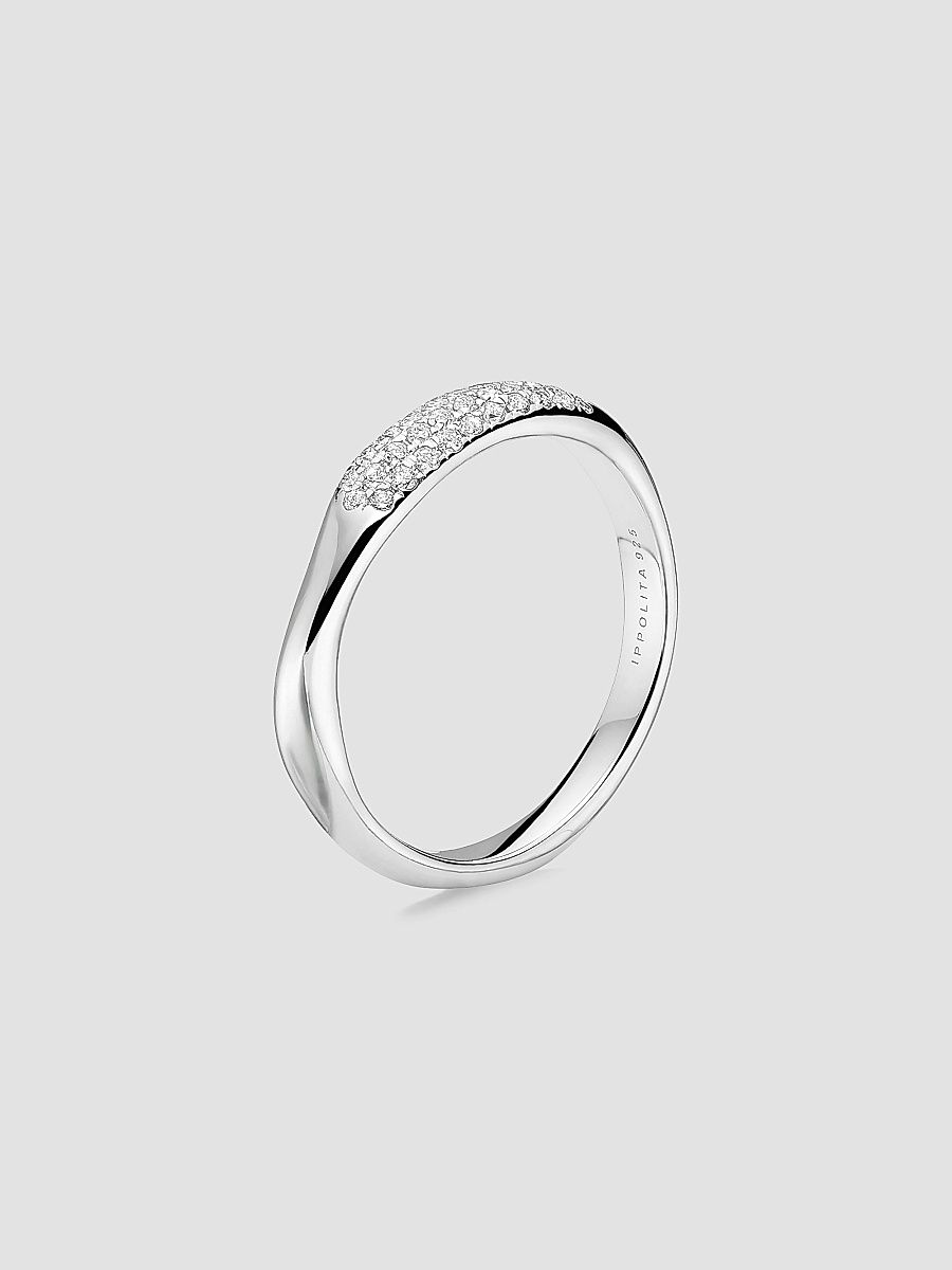 Women's Stardust Sterling Silver & Diamond Squiggle Ring - Silver - Size 7