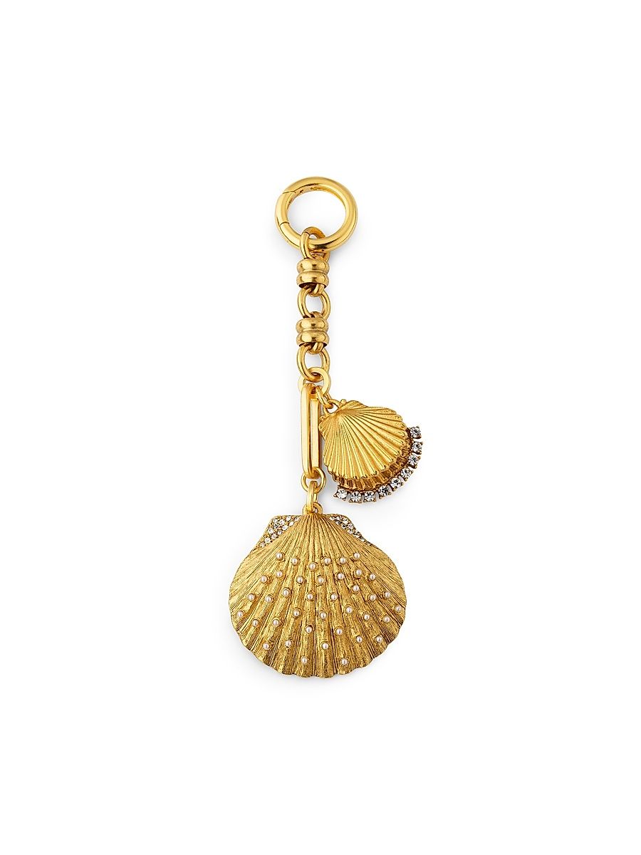Women's Calico Crystal, Imitation Pearl & 24K-Gold-Plated Bag Charm - White