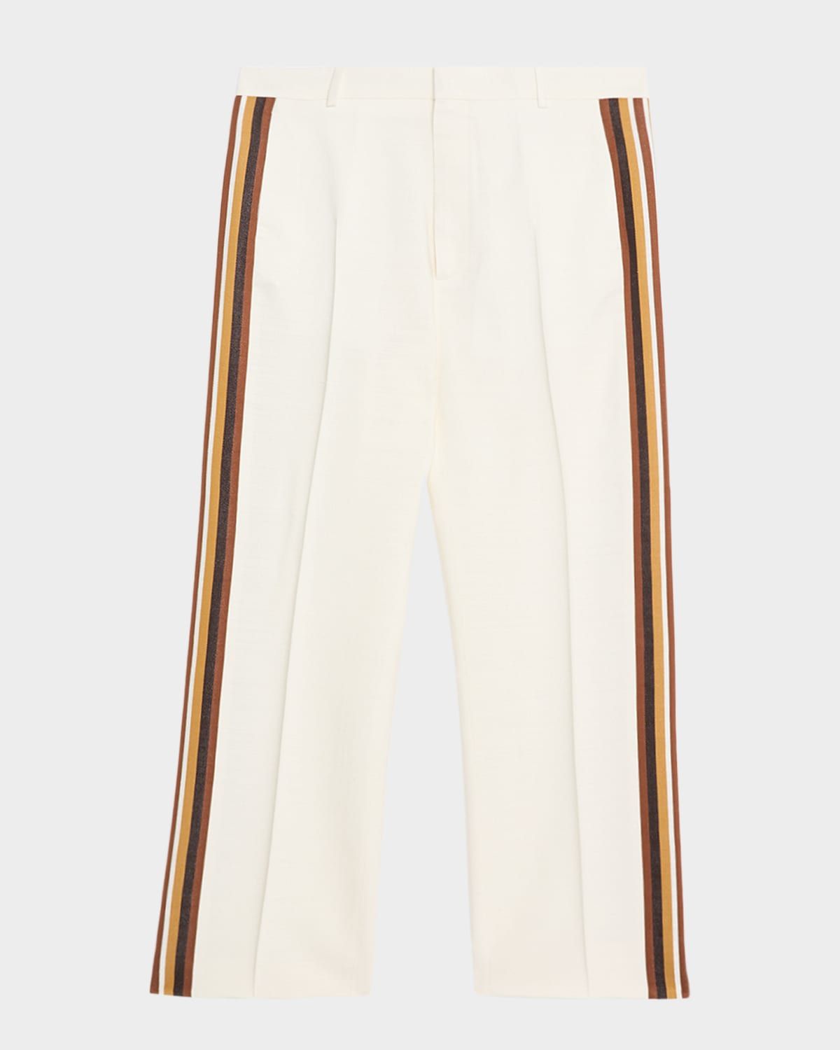 Men & apos;s Viscose Stripe Flat-Front Trousers