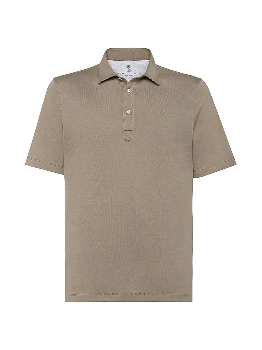 Men's Cotton Jersey Polo Shirt - Khaki - Size XXXXXL