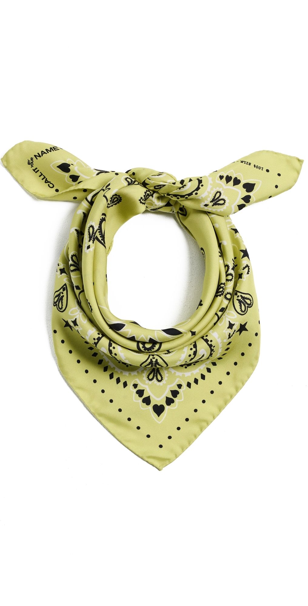 Call It By Your Name Silk Bandana Small Yellow One Size
