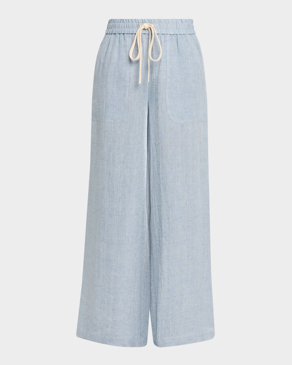 Main St. Washed Hemp Denim Wide-Leg Pants