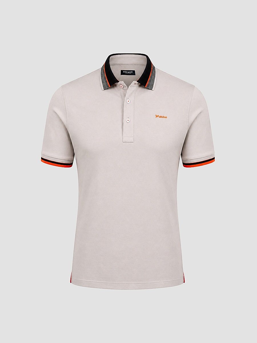 Men's Tip Patch Polo Shirt - Light Red - Size XXXXL