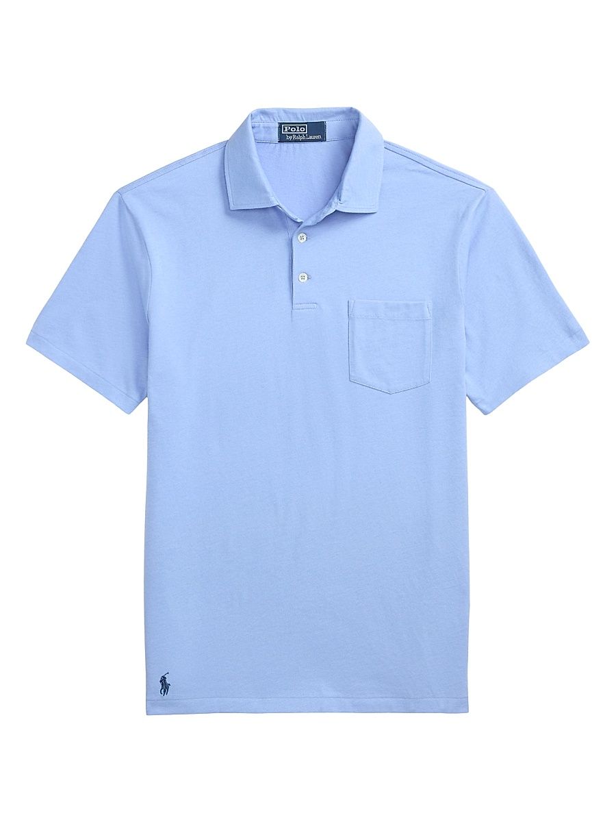 Men's Lisle Standard Fit Cotton Polo Shirt - Dress Shirt Blue - Size XXL