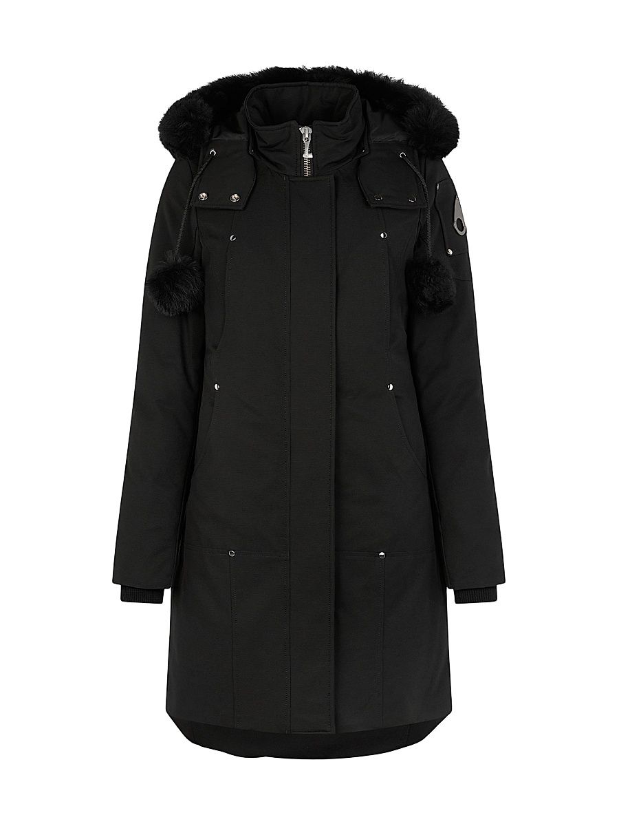 Women's Stirling Shearling-Trim Parka - Black Black - Size XL