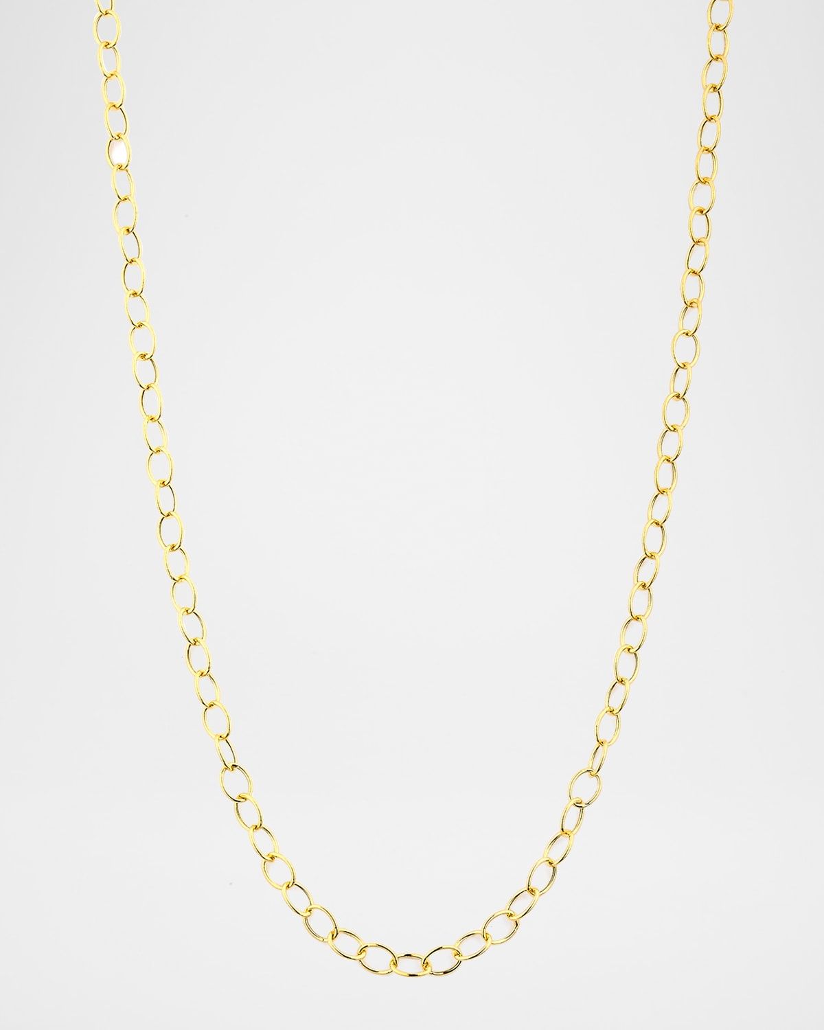 18k Yellow Gold Medium Link Chain Necklace, 30"L