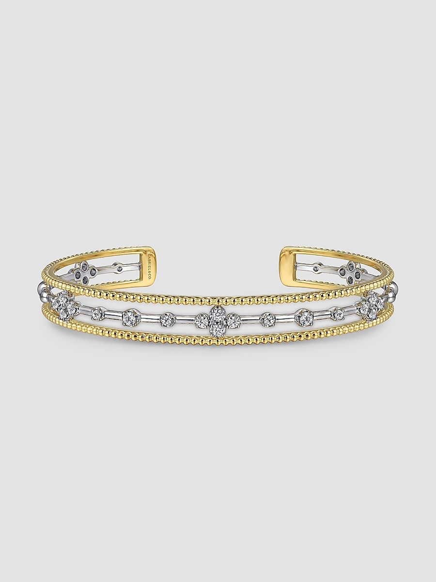 Gabriel & Co Women's Bujukan Buttercup Two-Tone 14K Gold & 0.40 TCW Diamond Cuff - Yellow Gold