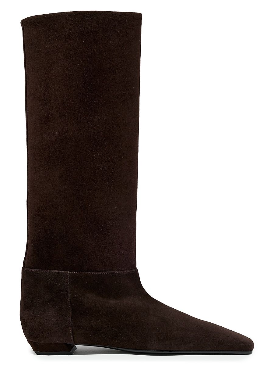 Women's Trap 25MM Suede Boots - Chocolate - Size 10