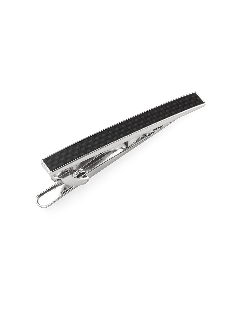 Men's D-Shape Tie Bar - Black
