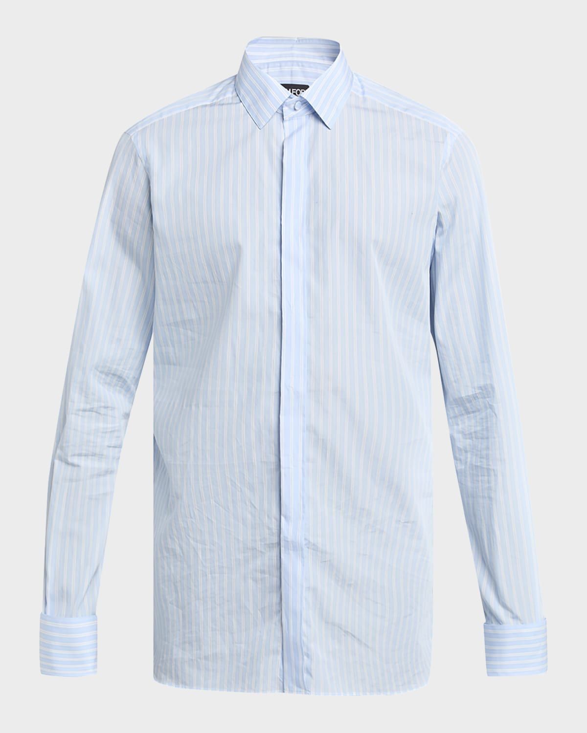 Men & apos;s Cotton Multi-Stripe French Cuff Sport Shirt