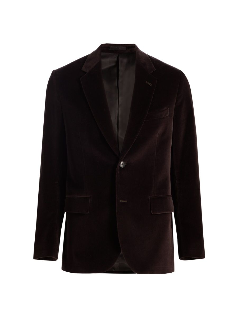 Paul Smith Men's Velvet Single-Breasted Jacket - Black Melange - Size 46
