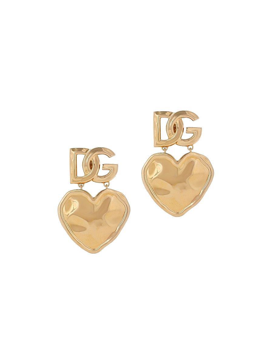 Women's Goldtone Heart Drop Clip-On Earrings - Yellow Gold