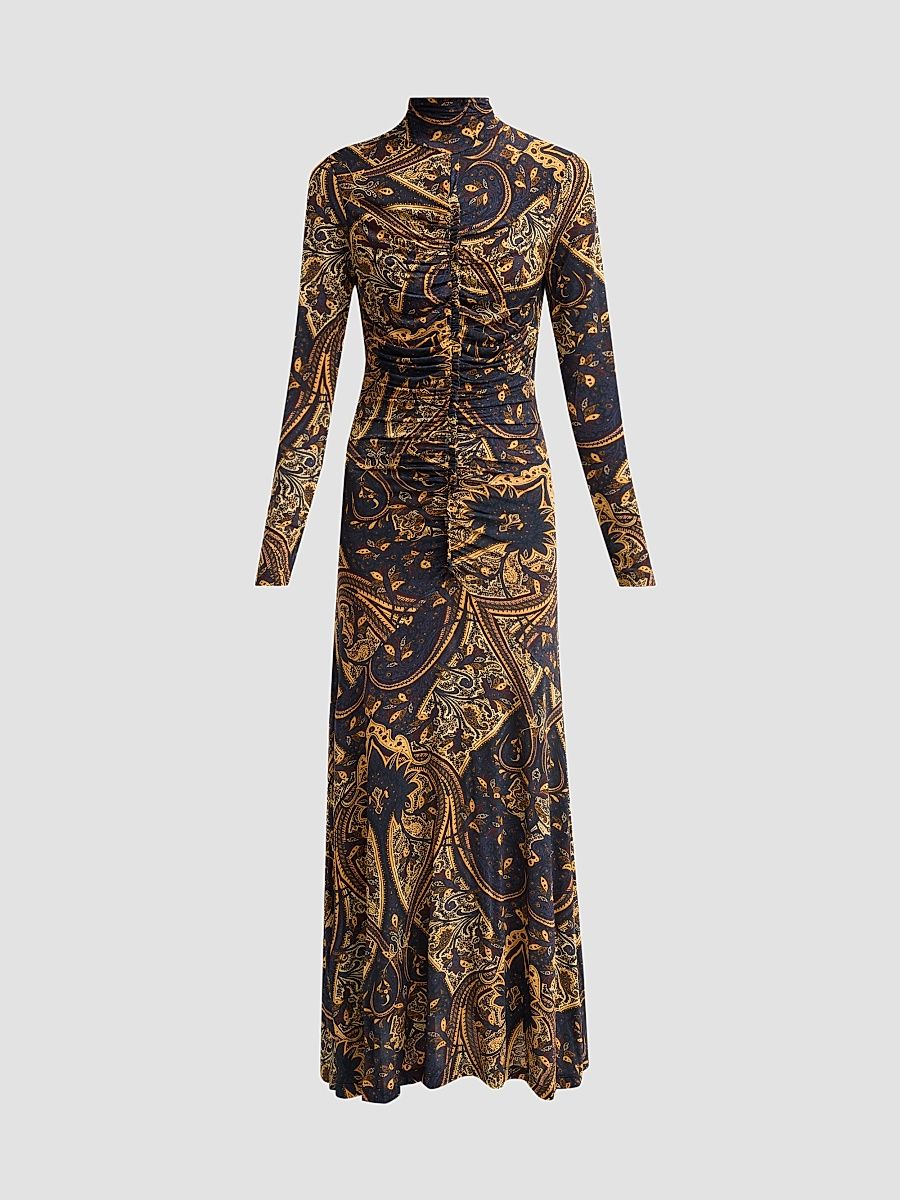 Women's Ida Gathered Seam Maxi Dress - Twilight Paisley - Size XL