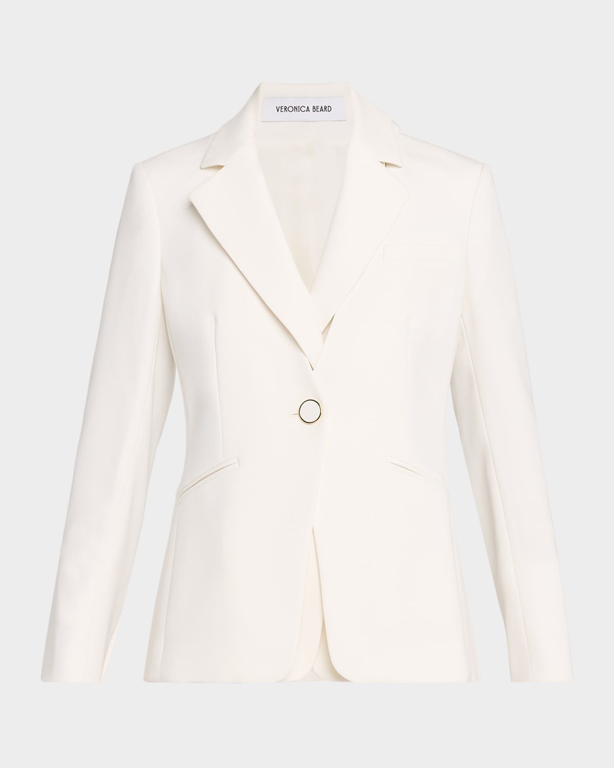 Rossi Single-Button Crepe Dickey Jacket