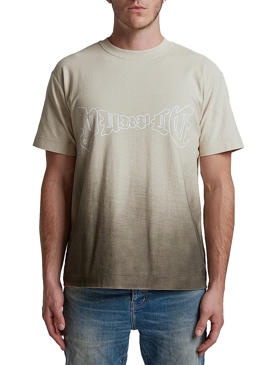 Men's Logo Textured Jersey Crewneck T-Shirt - Khaki - Size XXL