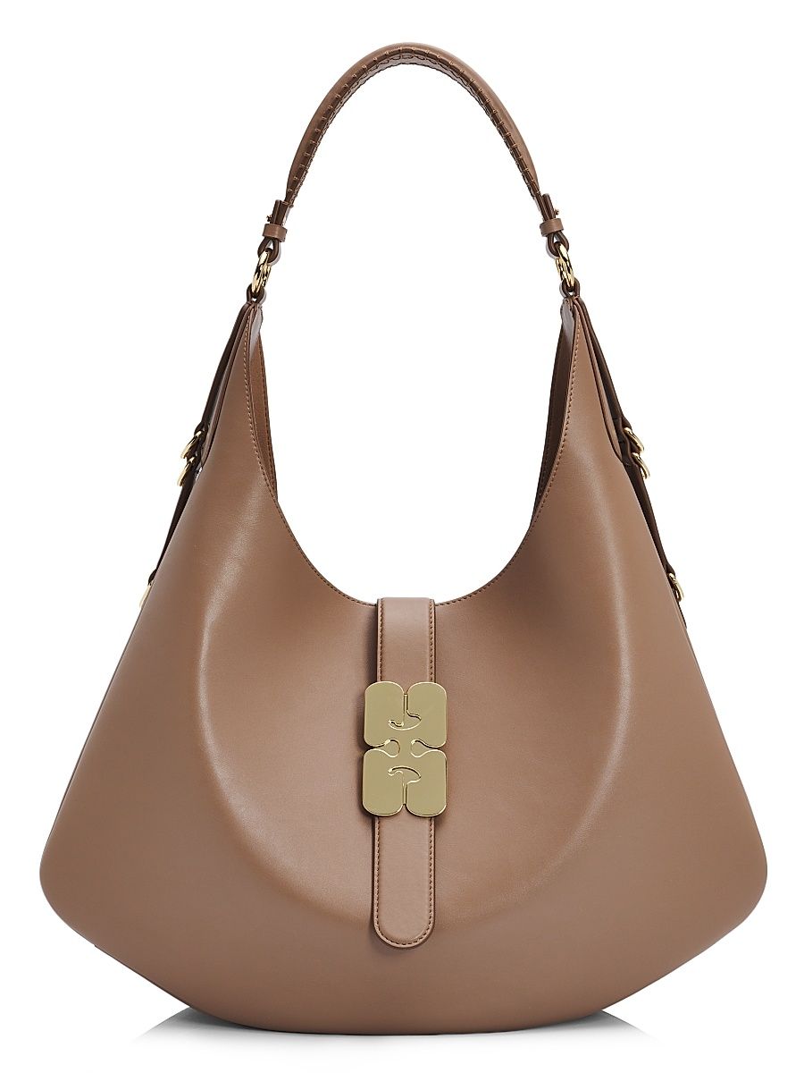 Women's Kat Large Leather Hobo Bag - Coca Mocha