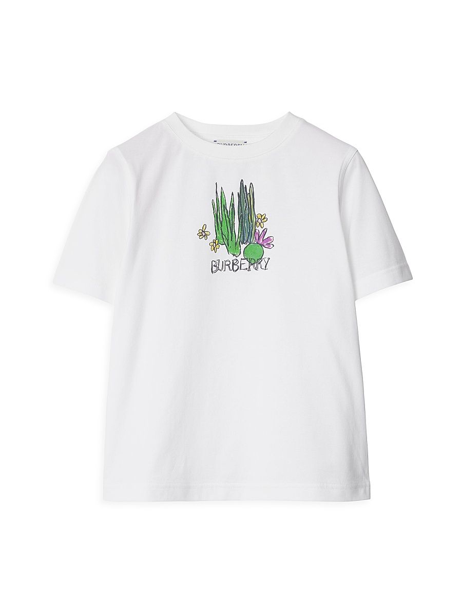 Little Girl's & Girl's Drawn Artwork T-Shirt - White - Size 4