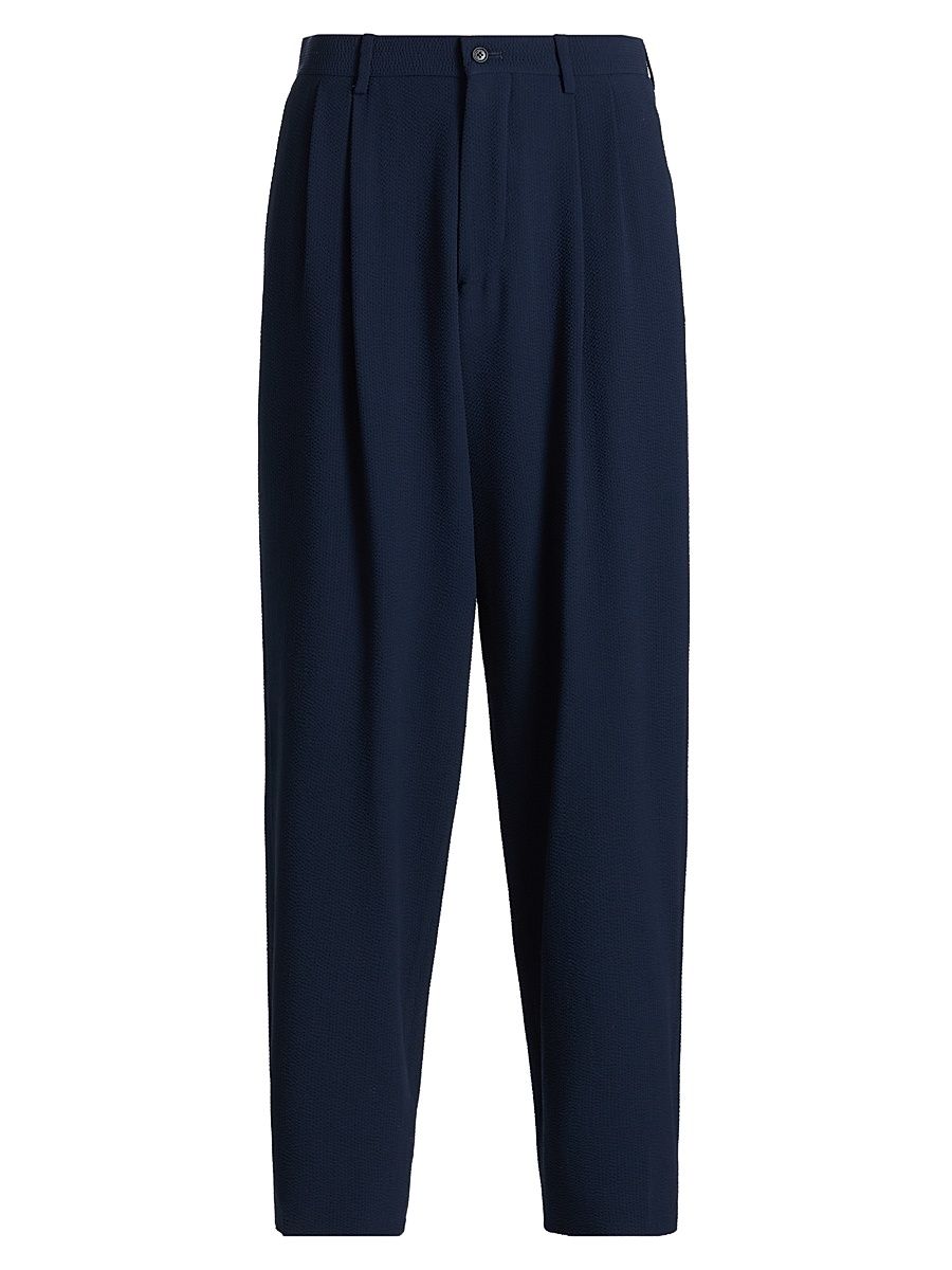 Men's Stretch Wool Seersucker Trousers - Solid Dark - Size 42