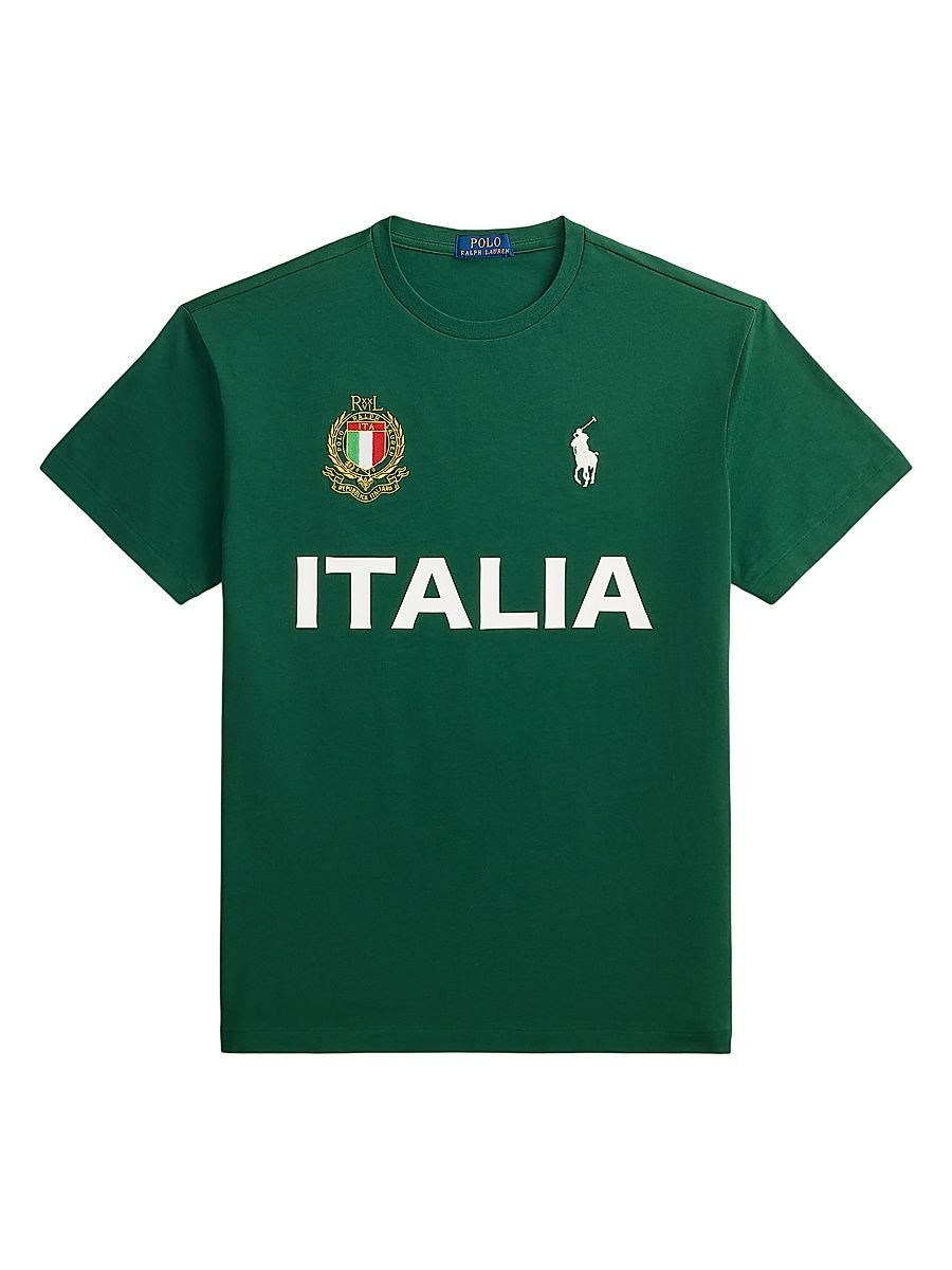 Men's Italia Crewneck Cotton T-Shirt - New Forest - Size XXL