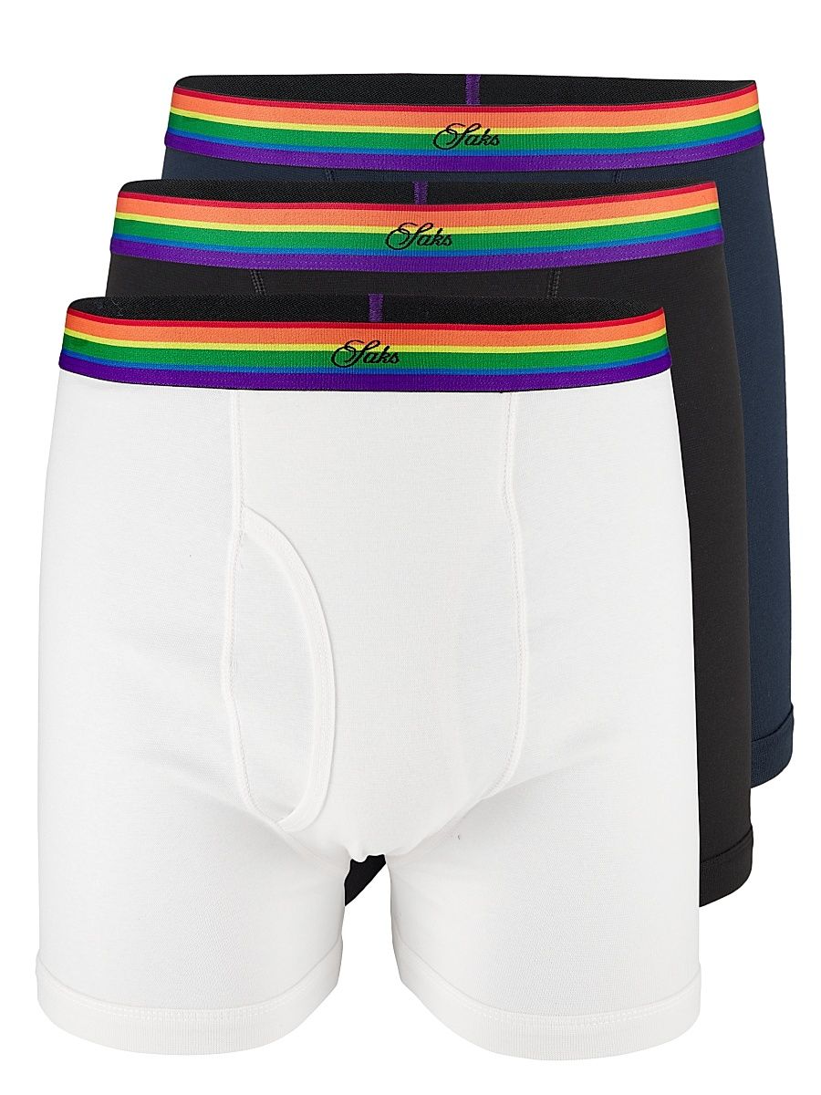 Men's COLLECTION Pride Stretch-Cotton Boxer Briefs - Moonless - Size XS