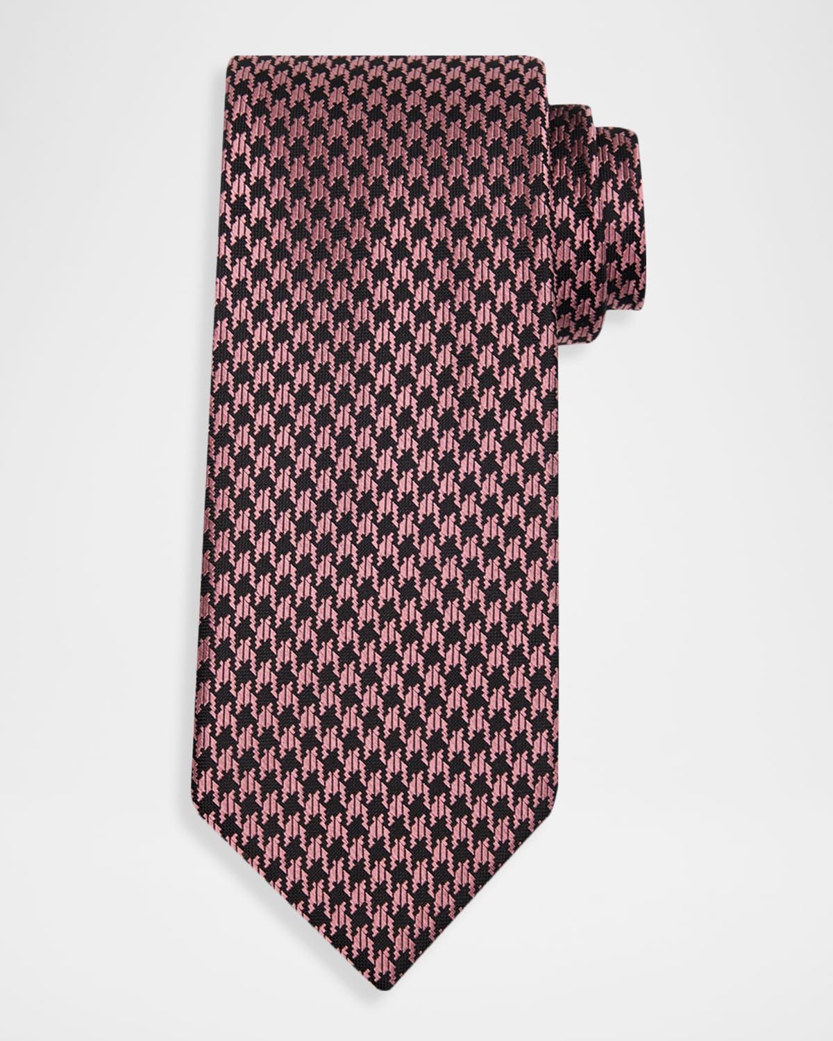 Men & apos;s Houndstooth Jacquard Silk Tie