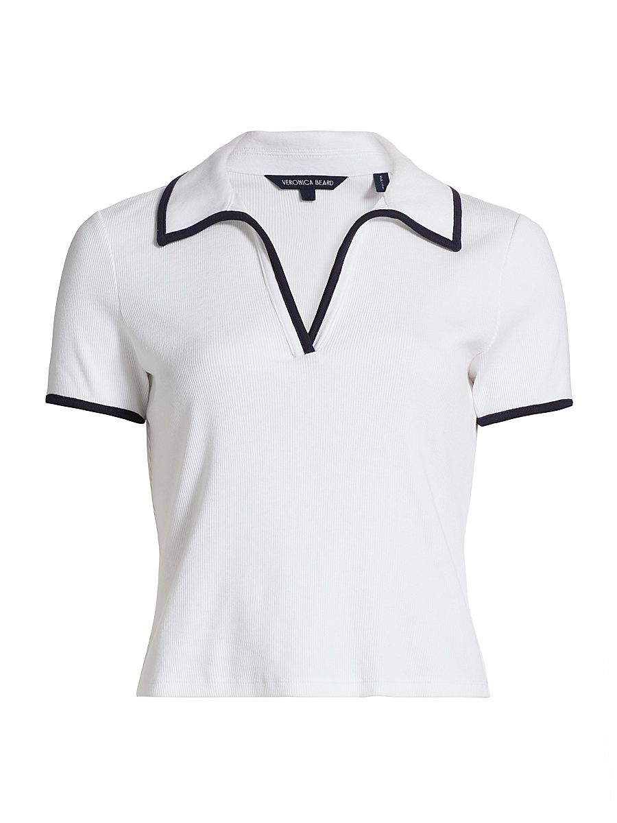 Women's Kearney Open Collar Polo Shirt - White - Size XL