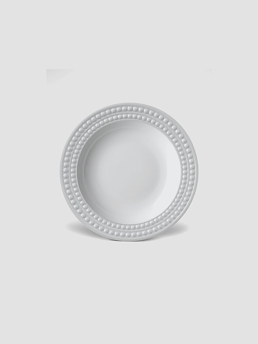 Perlée Porcelain & Platinum Soup Plate