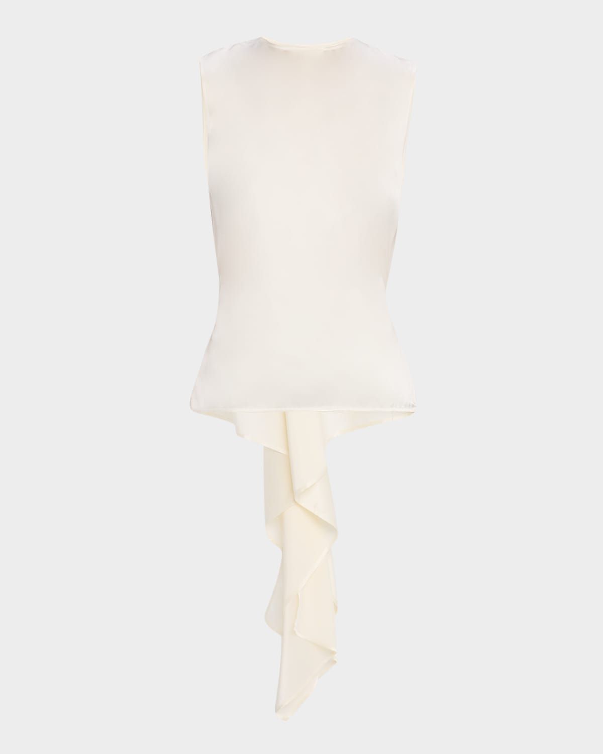 Sleeveless Draped Silk Scarf Top
