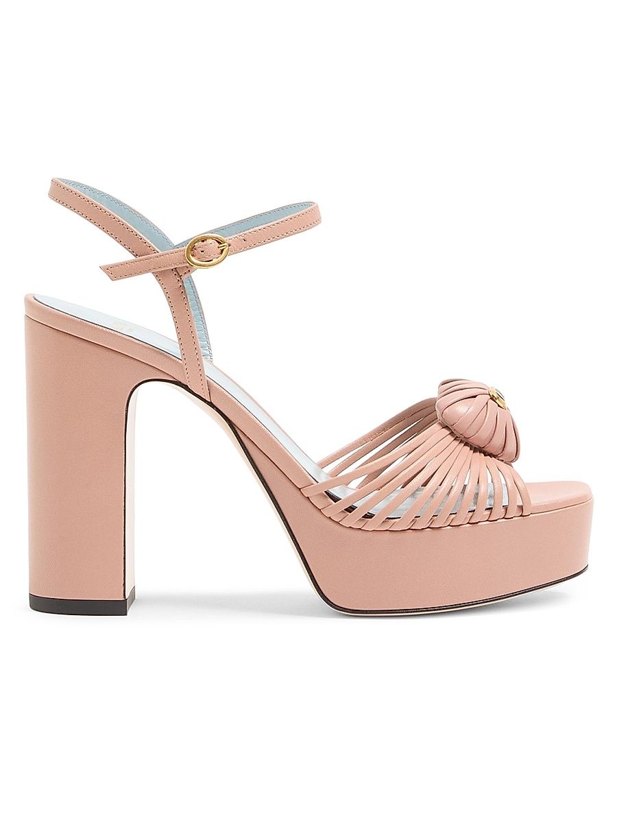 Women's Sandal Royal 115MM Platform Sandals in Kidskin - Beige - Size 12