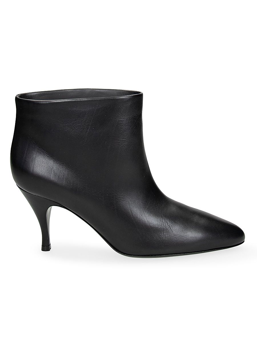 Women's Silhouette 80MM Leather Ankle Boots - Soft Calf Skin Black - Size 12