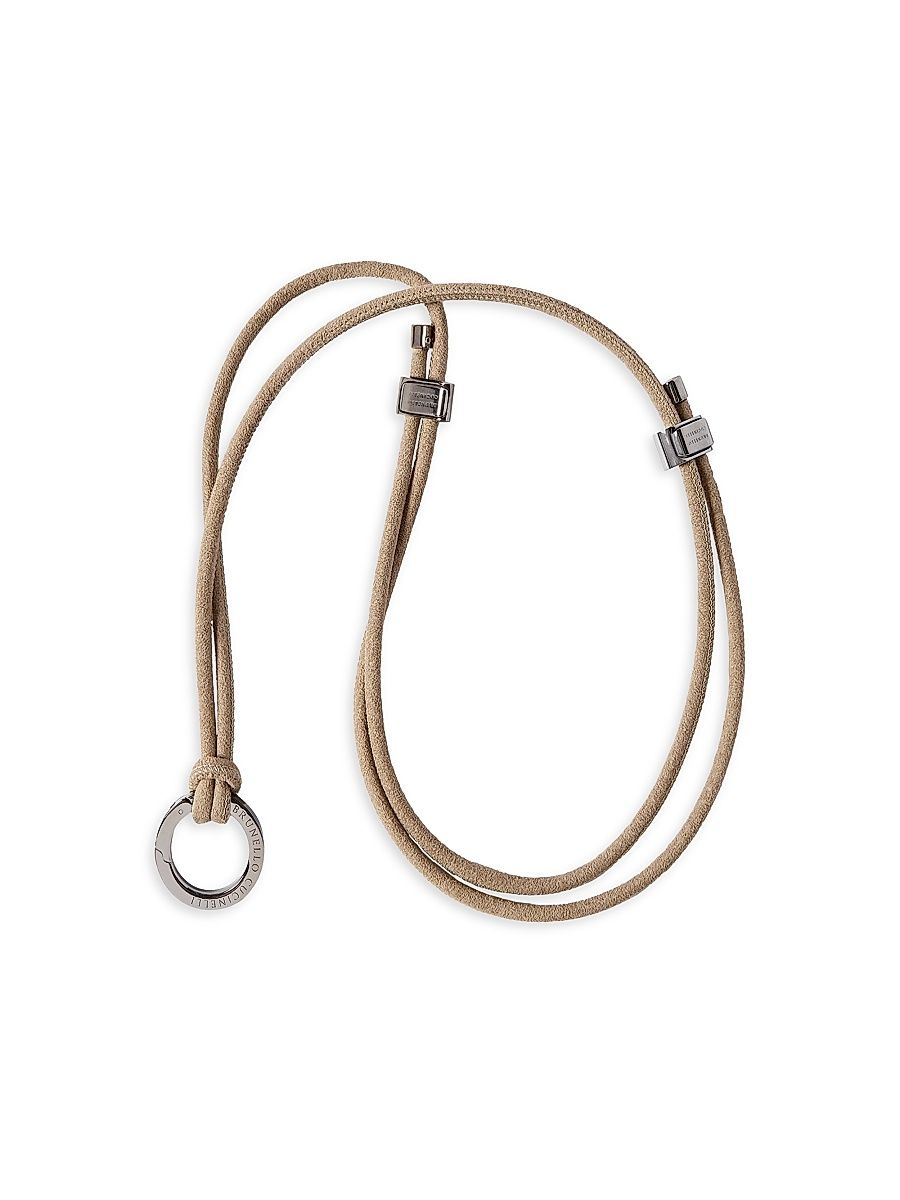 Women's Alcantara Glasses Cord with Monili - Beige