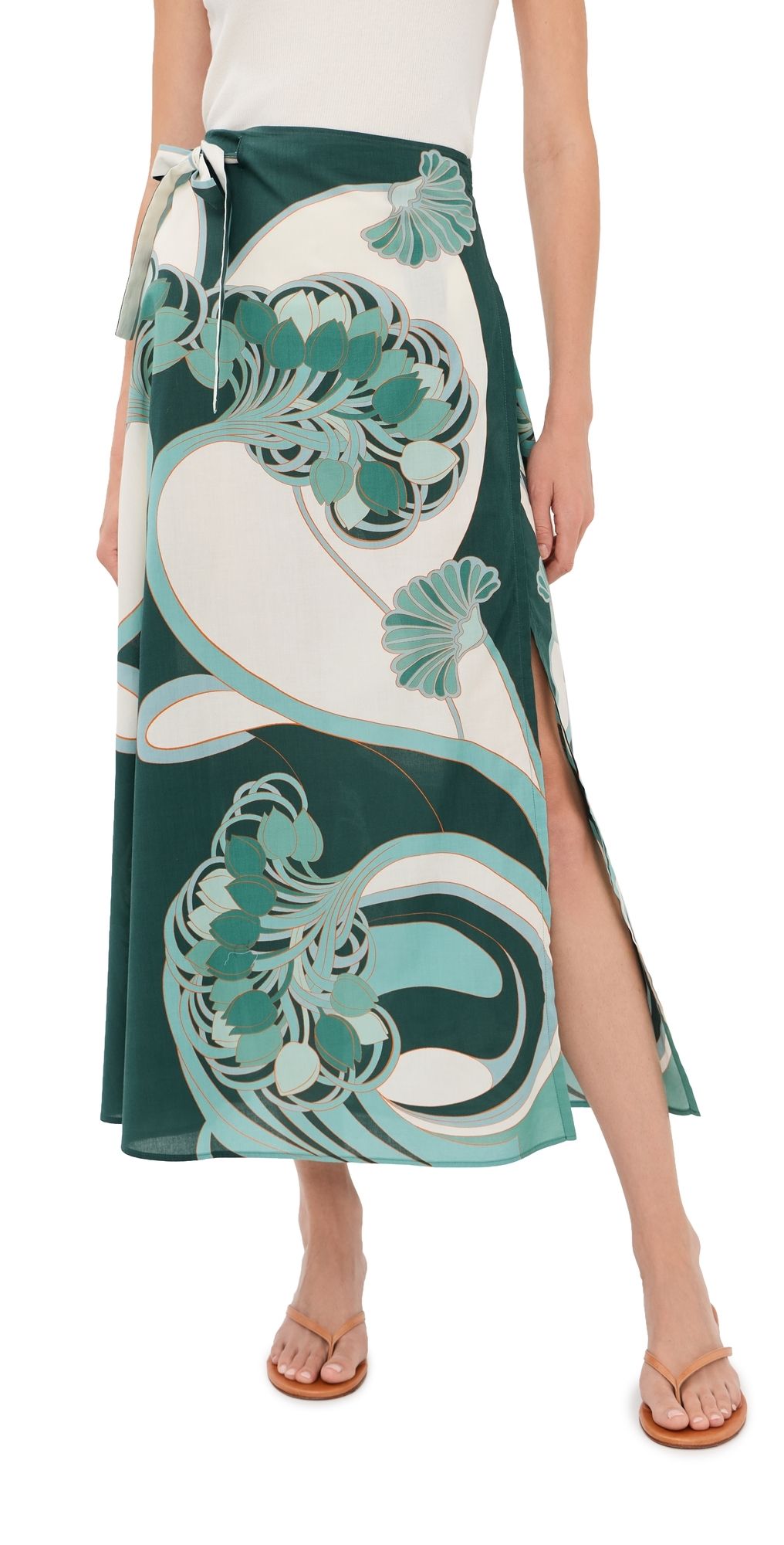 La DoubleJ Sarong Skirt Blooming Tulip Placee M