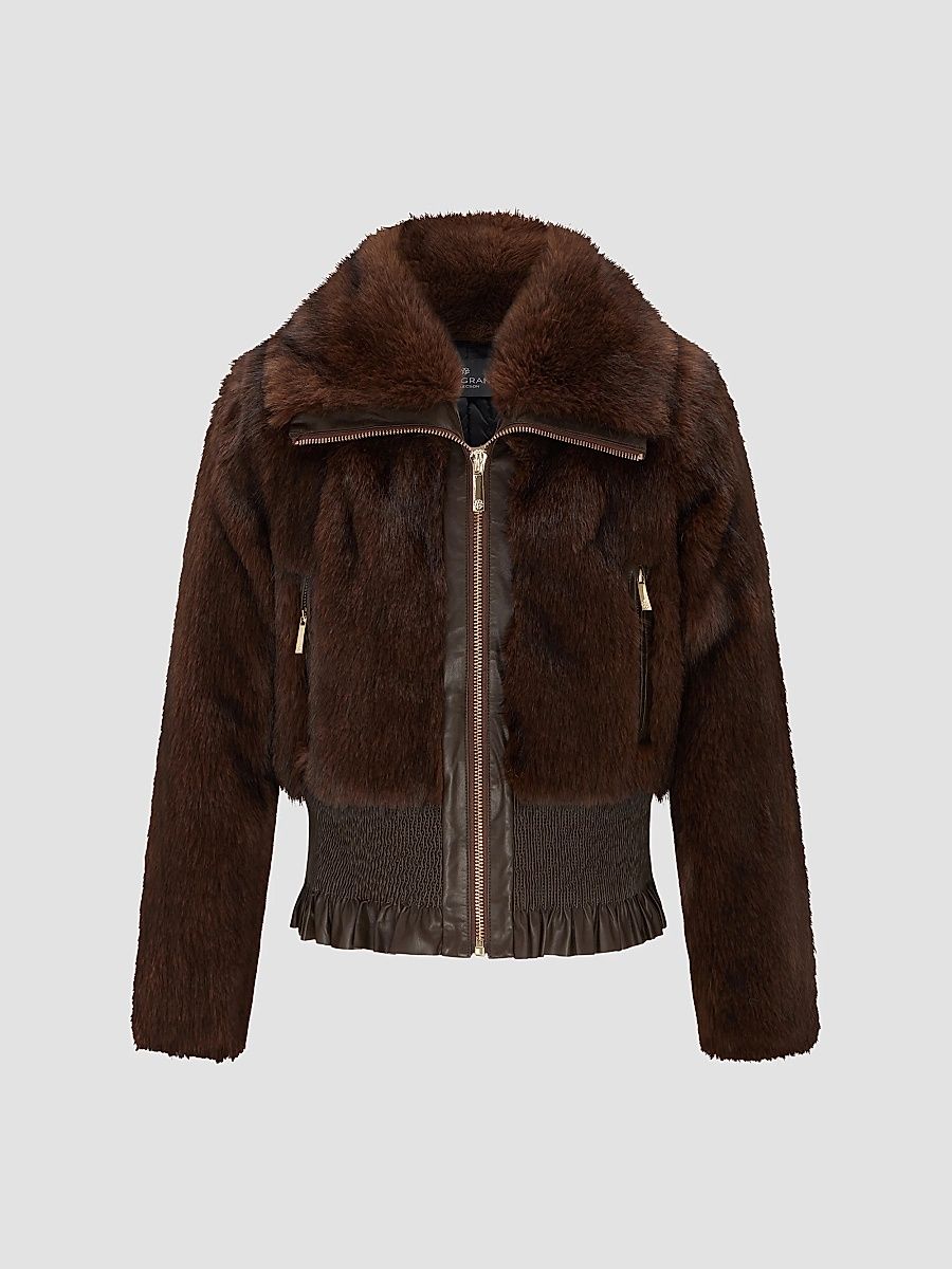 Lyla Grant Women's Faux Fur Sable Coat - Dark Brown - Size XL