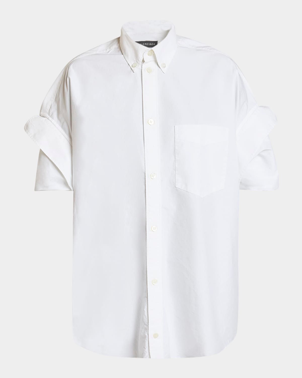 Tucked-Sleeve Button-Down Shirt