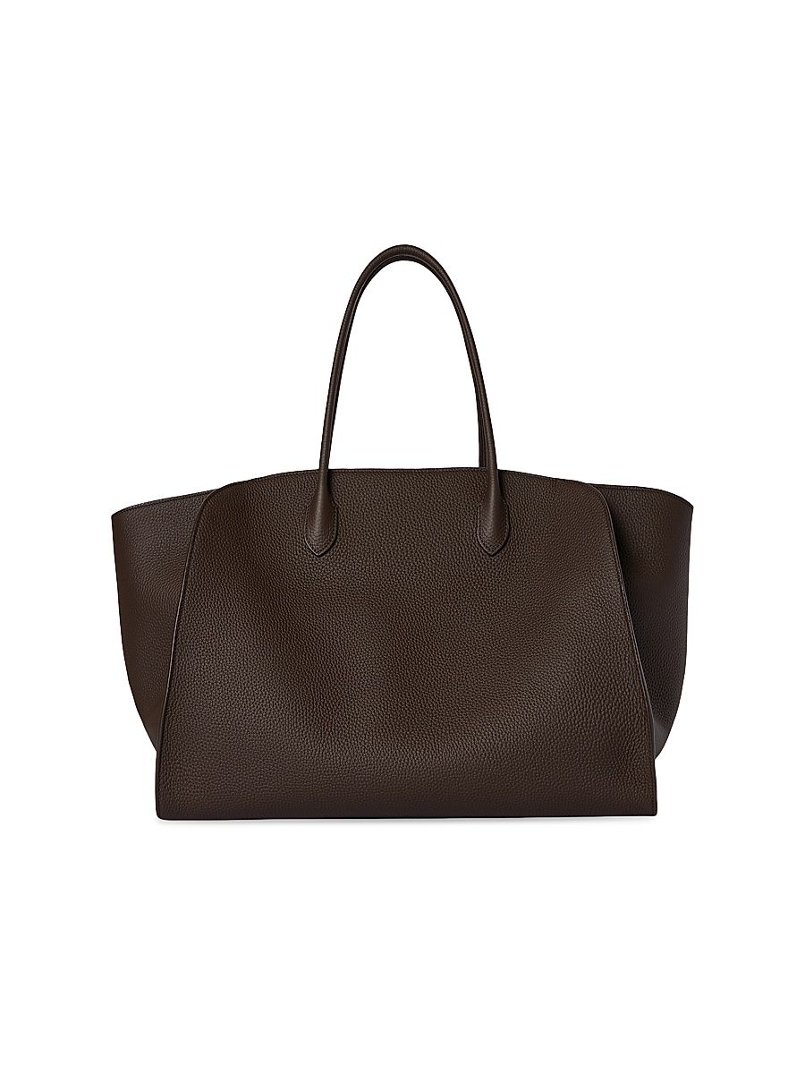Women's Marlo 17 Pebbled Leather Tote Bag - Deep Brown