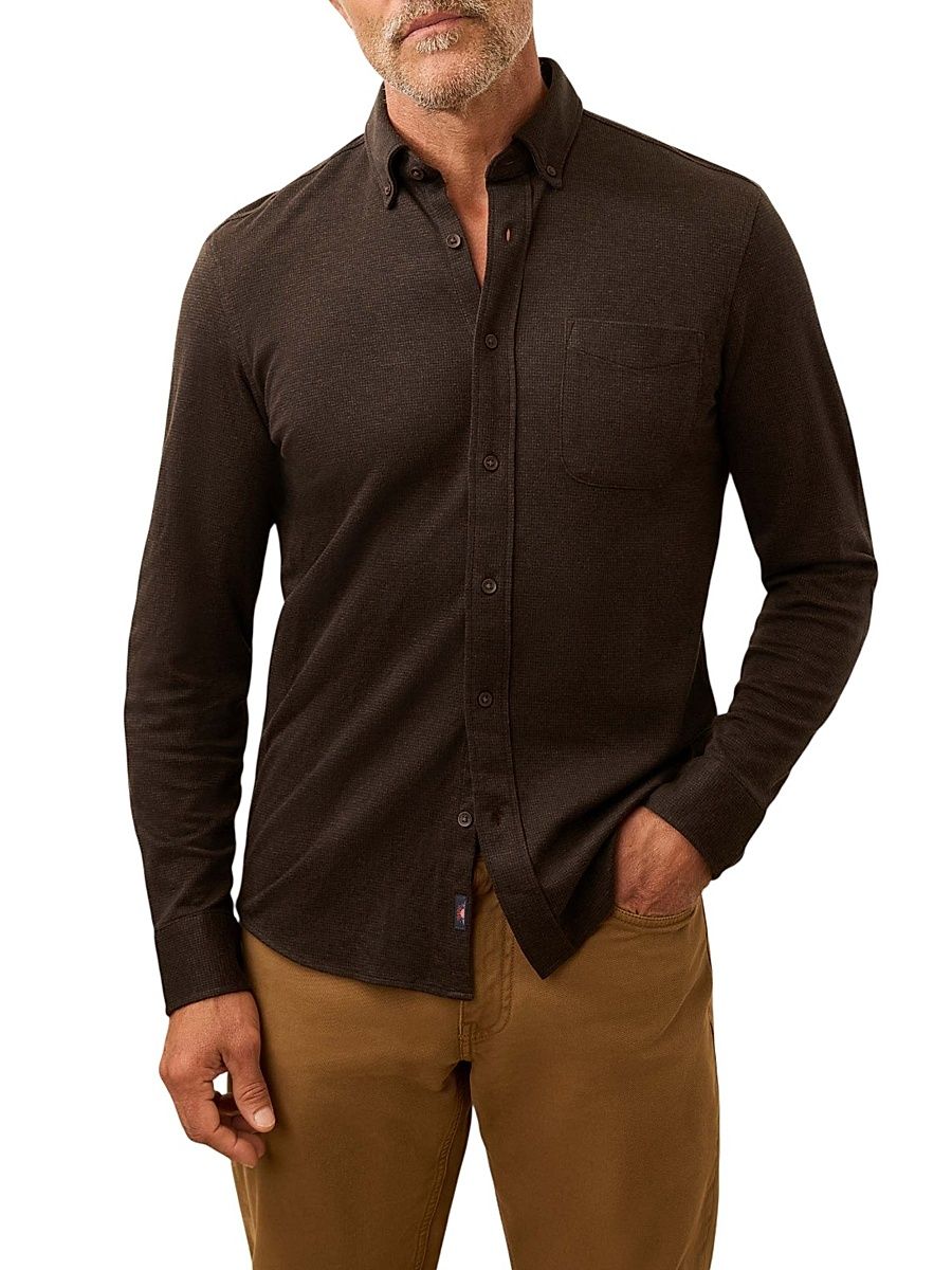 Men's Coastline Knit Shirt - Bear Mountain Houndstooth - Size Small