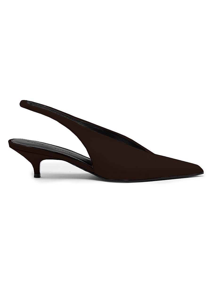 Women's Slash 40MM Suede Slingback Pumps - Chocolate - Size 11