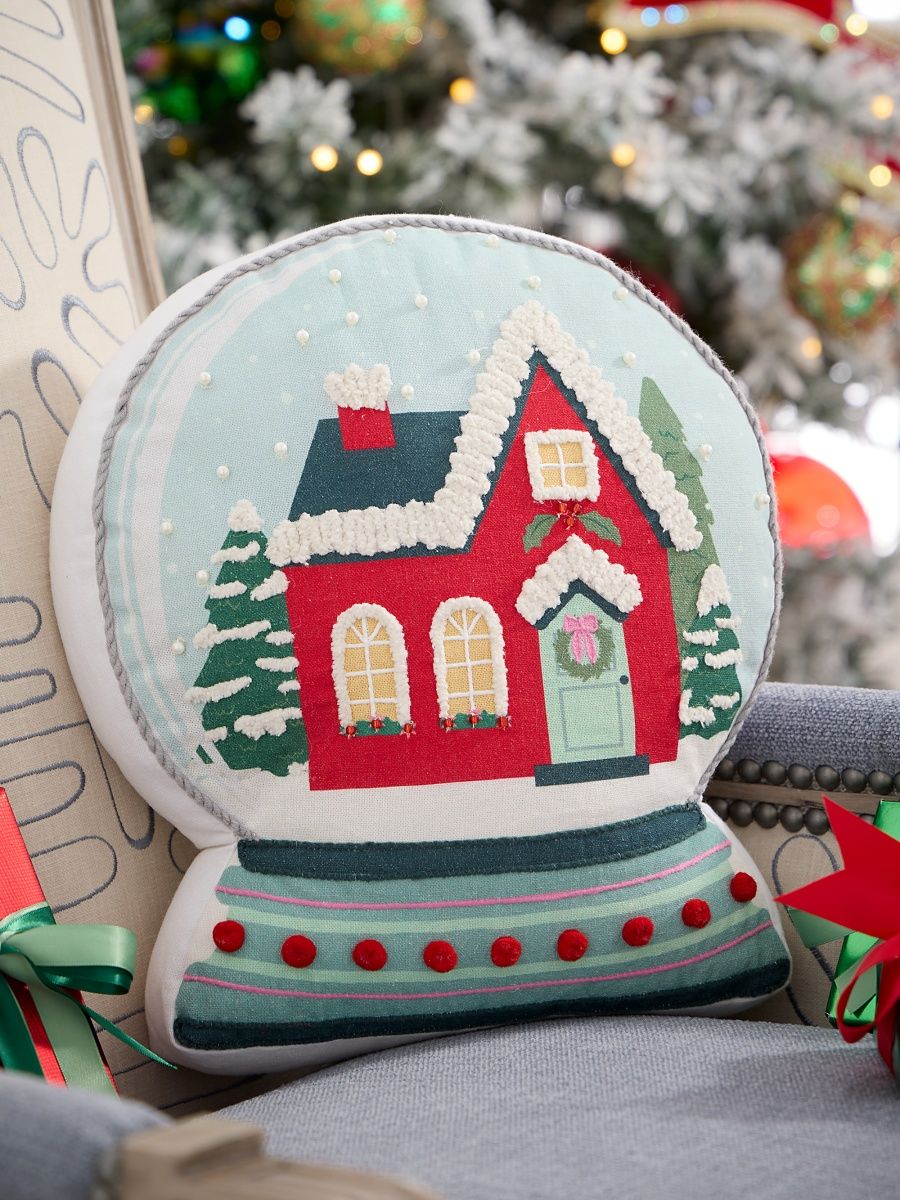 Village Snow Globe Pillow