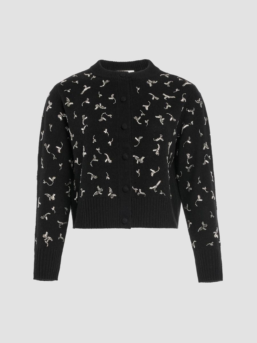 Altuzarra Women's Vaughn Pattern Wool Cardigan - Black - Size XL