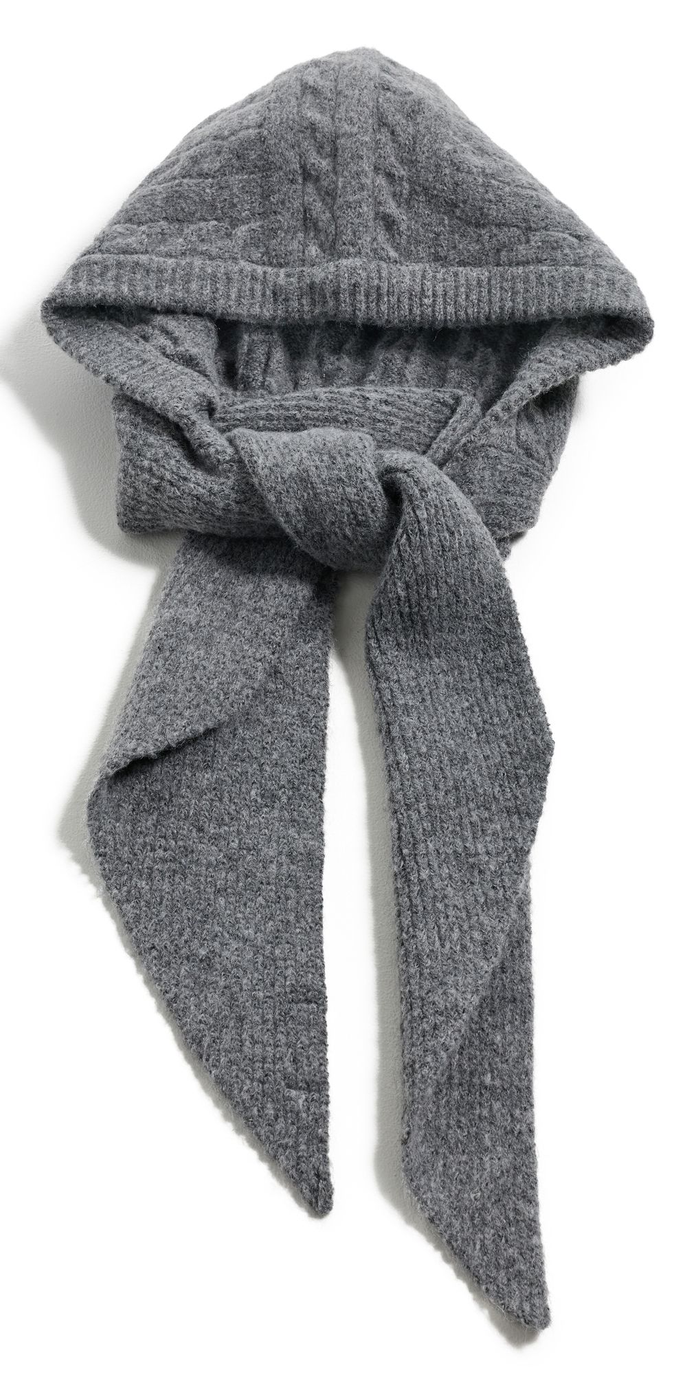 Hat Attack Cable Hooded Scarf Grey One Size