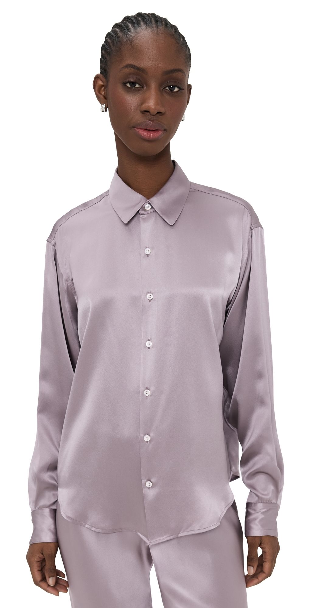 Comme Si La Silk Shirt Classica Mauve XS