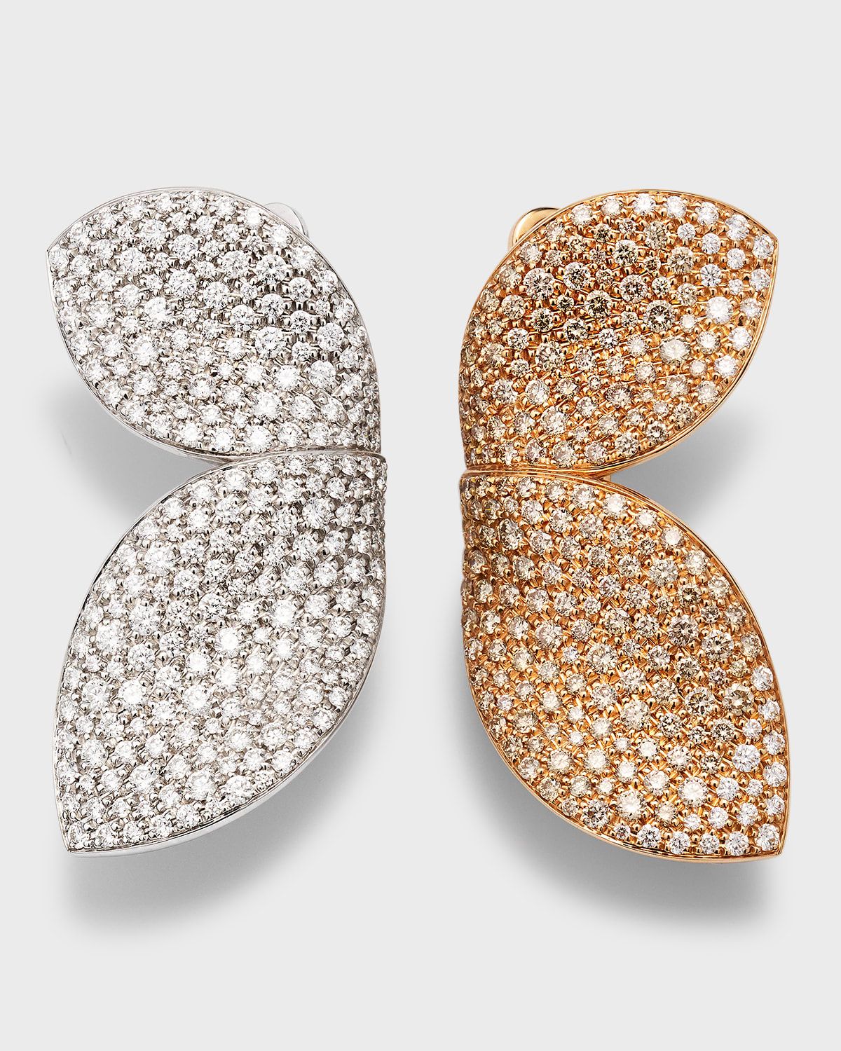 Giardini Segreti 18K White Gold and Red Gold Diamond Earrings