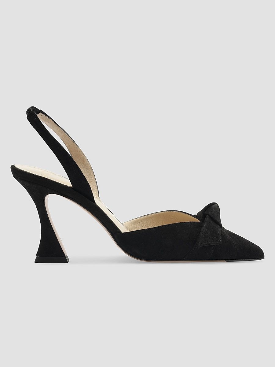 Women's Clarita 85MM Suede Slingback Pumps - Black - Size 8.5