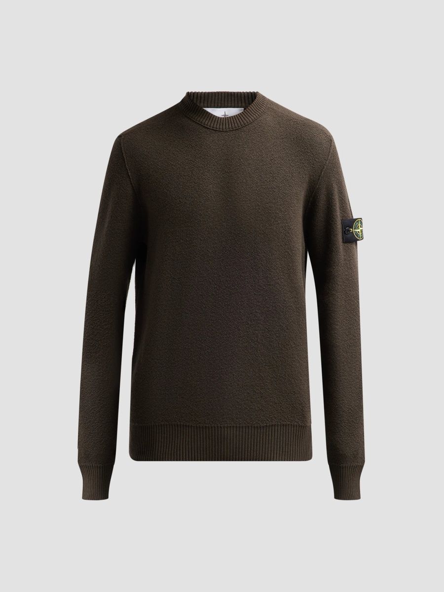 Stone Island Men's Maglieria Wool Crewneck Sweater - Coal Grey - Size Small