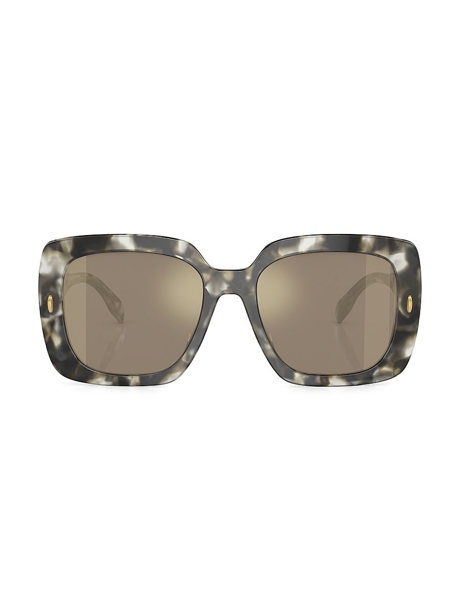 Women's Miller 56MM Oversized Square Sunglasses - Black Grey Mirror